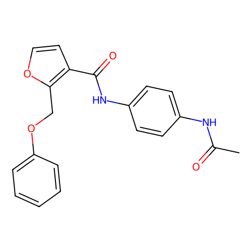 N-(4-acetamidophenyl)-2-(phenoxymethyl)furan-3-carboxamide structure