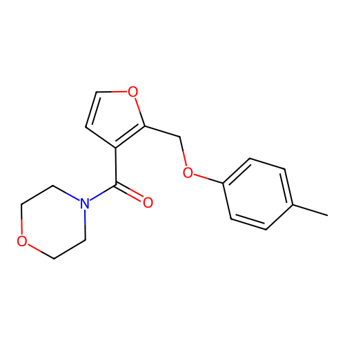 Morpholino(2-((p-tolyloxy)methyl)furan-3-yl)methanone structure