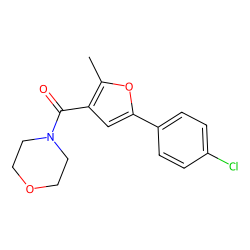 (5-(4-Chlorophenyl)-2-methylfuran-3-yl)(morpholino)methanone structure