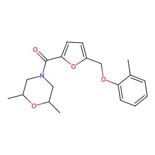 (2,6-Dimethylmorpholin-4-yl){5-[(2-methylphenoxy)methyl]furan-2-yl}methanone structure