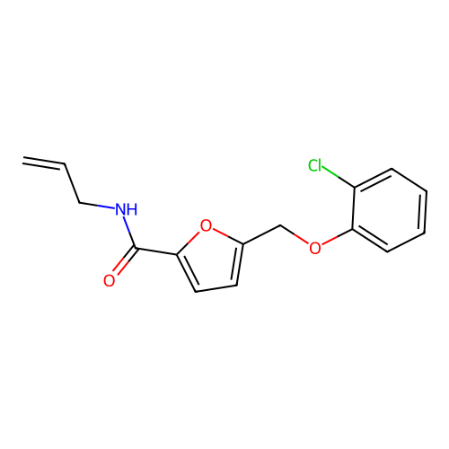 5-[(2-chlorophenoxy)methyl]-N-(prop-2-en-1-yl)furan-2-carboxamide structure