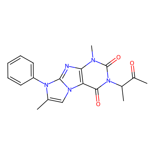 4,7-Dimethyl-2-(3-oxobutan-2-yl)-6-phenylpurino[7,8-a]imidazole-1,3-dione structure