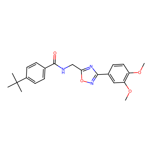 4-tert-butyl-N-{[3-(3,4-dimethoxyphenyl)-1,2,4-oxadiazol-5-yl]methyl}benzamide structure