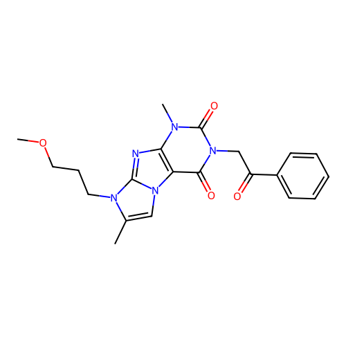 6-(3-Methoxypropyl)-4,7-dimethyl-2-phenacylpurino[7,8-a]imidazole-1,3-dione structure