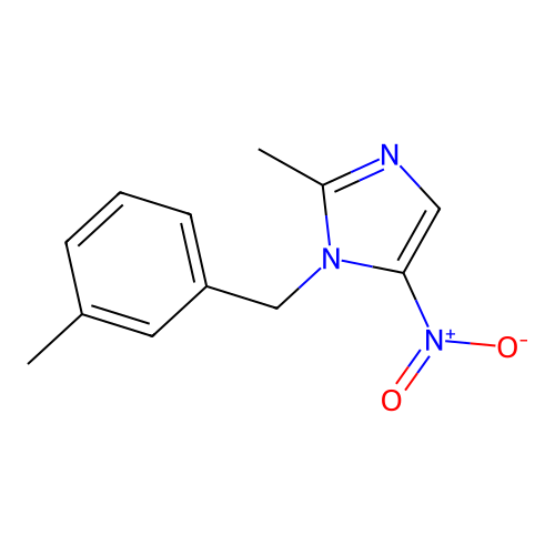 2-methyl-1-(3-methylbenzyl)-5-nitro-1H-imidazole structure