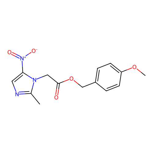 4-methoxybenzyl (2-methyl-5-nitro-1H-imidazol-1-yl)acetate structure