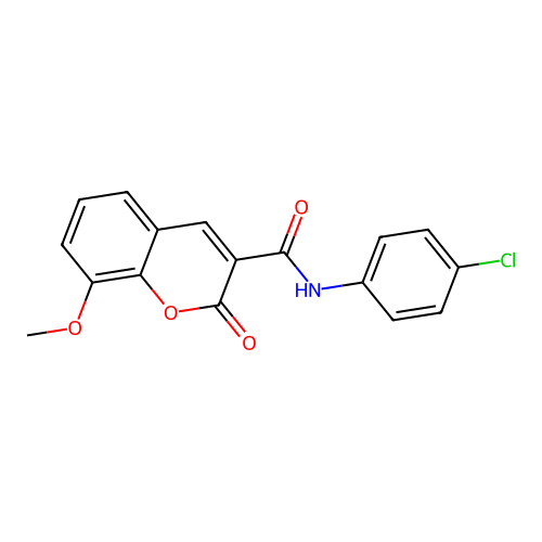 N-(4-chlorophenyl)-8-methoxy-2-oxo-2H-chromene-3-carboxamide structure