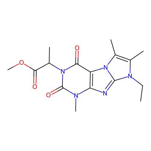 Methyl 2-(6-ethyl-4,7,8-trimethyl-1,3-dioxopurino[7,8-a]imidazol-2-yl)propanoate structure