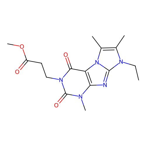 Methyl 3-(6-ethyl-4,7,8-trimethyl-1,3-dioxopurino[7,8-a]imidazol-2-yl)propanoate structure