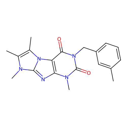 4,6,7,8-Tetramethyl-2-[(3-methylphenyl)methyl]purino[7,8-a]imidazole-1,3-dione structure