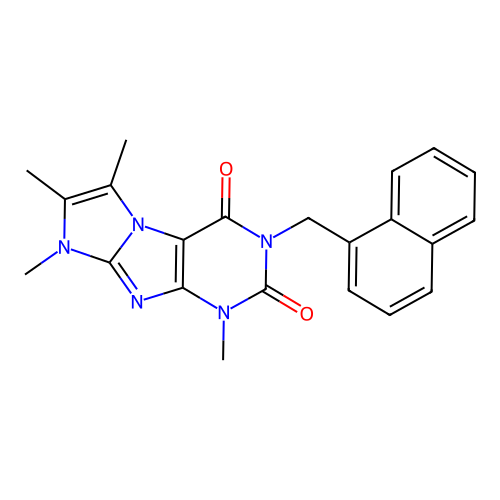 4,6,7,8-Tetramethyl-2-(naphthalen-1-ylmethyl)purino[7,8-a]imidazole-1,3-dione structure