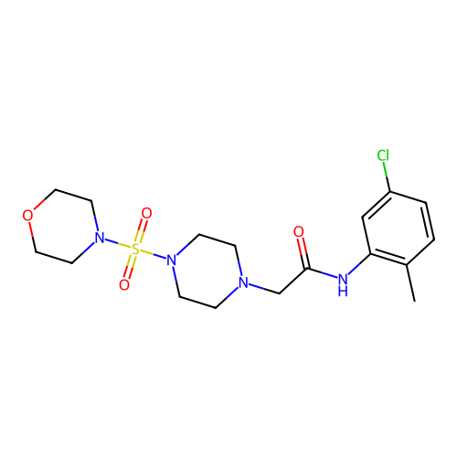 N-(5-chloro-2-methylphenyl)-2-[4-(morpholin-4-ylsulfonyl)piperazinyl]acetamide structure