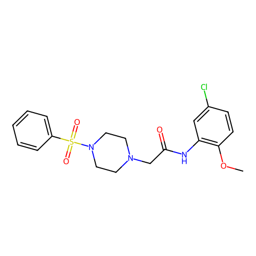 2-[4-(benzenesulfonyl)piperazin-1-yl]-N-(5-chloro-2-methoxyphenyl)acetamide structure