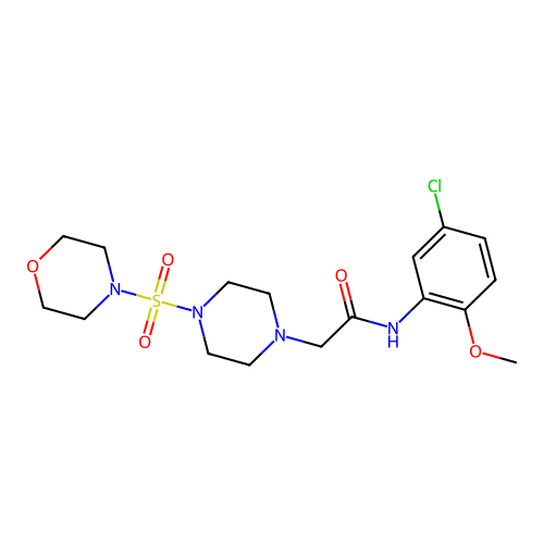 N-(5-chloro-2-methoxyphenyl)-2-(4-morpholin-4-ylsulfonylpiperazin-1-yl)acetamide structure