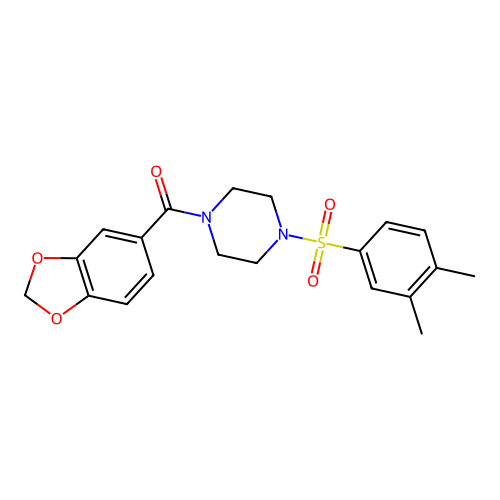 1-(1,3-Benzodioxol-5-ylcarbonyl)-4-[(3,4-dimethylphenyl)sulfonyl]piperazine structure