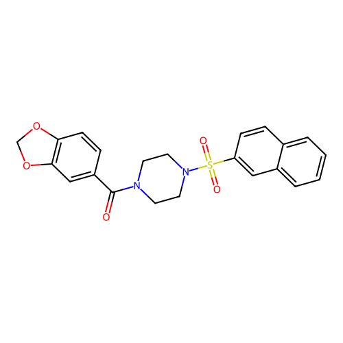 1-(1,3-Benzodioxol-5-ylcarbonyl)-4-(2-naphthylsulfonyl)piperazine structure