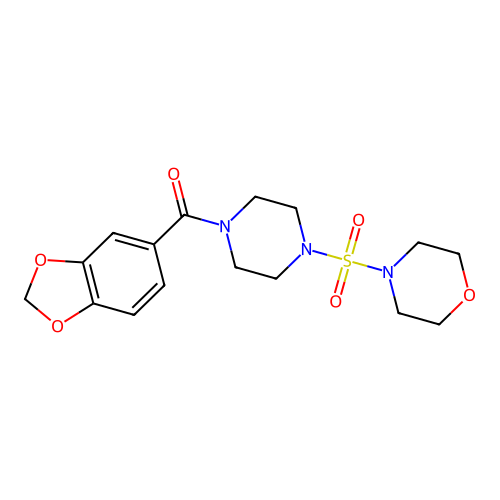 Benzo[d][1,3]dioxol-5-yl(4-(morpholinosulfonyl)piperazin-1-yl)methanone structure
