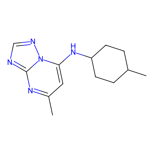 5-methyl-N-(4-methylcyclohexyl)-[1,2,4]triazolo[1,5-a]pyrimidin-7-amine structure