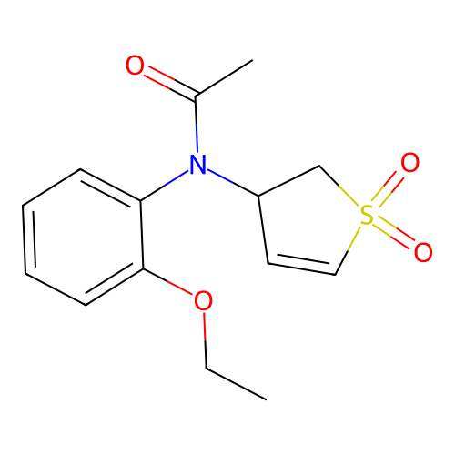 N-(1,1-dioxo(3-2,3-dihydrothienyl))-N-(2-ethoxyphenyl)acetamide structure
