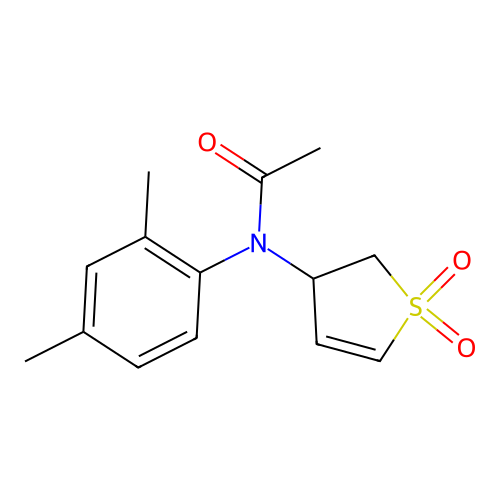 N-(2,4-dimethylphenyl)-N-(1,1-dioxo(3-2,3-dihydrothienyl))acetamide structure