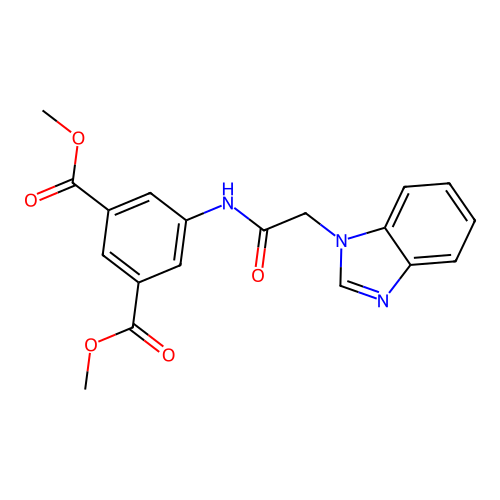 dimethyl 5-[(1H-benzimidazol-1-ylacetyl)amino]benzene-1,3-dicarboxylate structure