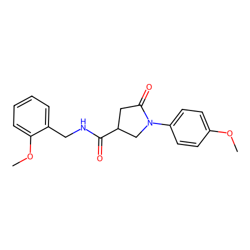 N-(2-methoxybenzyl)-1-(4-methoxyphenyl)-5-oxopyrrolidine-3-carboxamide structure