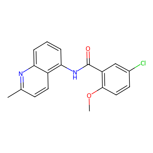 5-chloro-2-methoxy-N-(2-methylquinolin-5-yl)benzamide structure