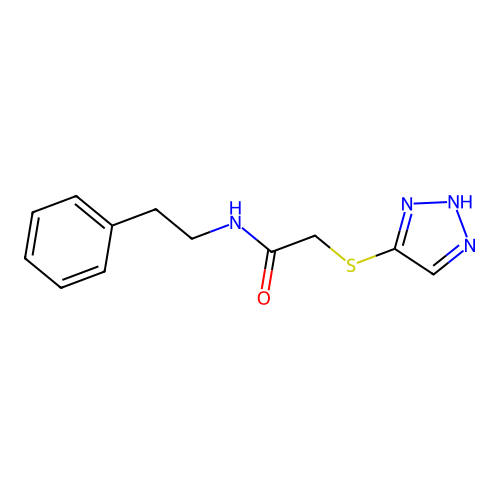 2-(1H-1,2,3-triazol-5-ylthio)-N-(2-phenylethyl)acetamide structure