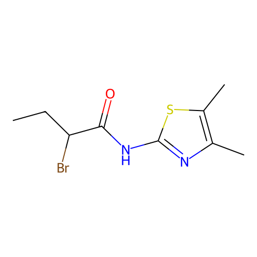 2-Bromo-N-(4,5-dimethylthiazol-2-yl)butanamide structure