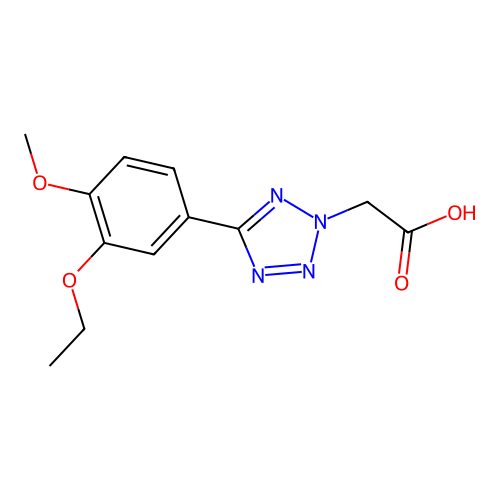 [5-(3-ethoxy-4-methoxyphenyl)-2H-tetrazol-2-yl]acetic acid structure