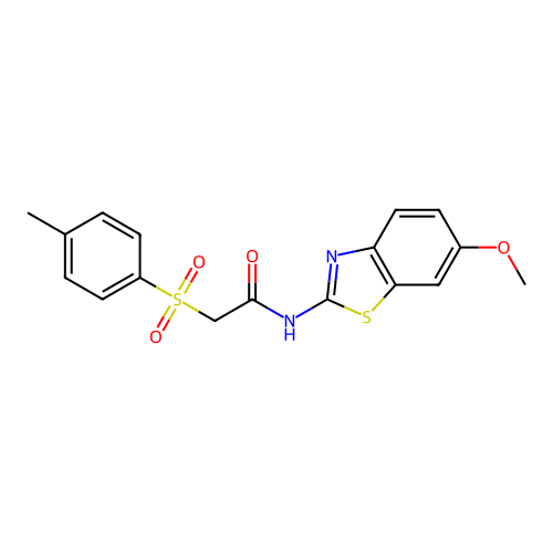 N-(6-Methoxy-benzothiazol-2-yl)-2-(toluene-4-sulfonyl)-acetamide structure
