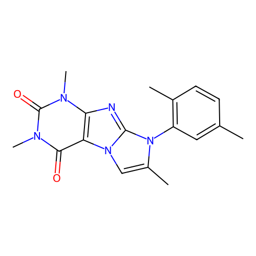 6-(2,5-Dimethylphenyl)-2,4,7-trimethylpurino[7,8-a]imidazole-1,3-dione structure