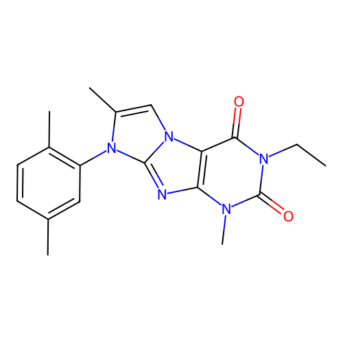 6-(2,5-Dimethylphenyl)-2-ethyl-4,7-dimethylpurino[7,8-a]imidazole-1,3-dione structure