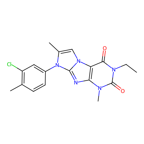 6-(3-Chloro-4-methylphenyl)-2-ethyl-4,7-dimethylpurino[7,8-a]imidazole-1,3-dione structure