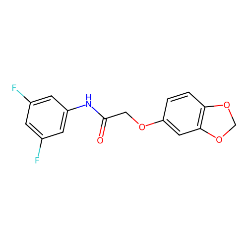 2-(1,3-benzodioxol-5-yloxy)-N-(3,5-difluorophenyl)acetamide structure