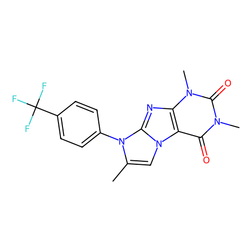 2,4,7-Trimethyl-6-[4-(trifluoromethyl)phenyl]purino[7,8-a]imidazole-1,3-dione structure