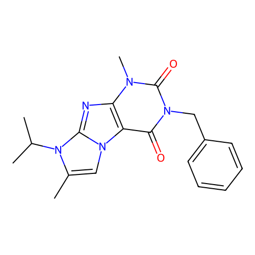 2-Benzyl-4,7-dimethyl-6-propan-2-ylpurino[7,8-a]imidazole-1,3-dione structure