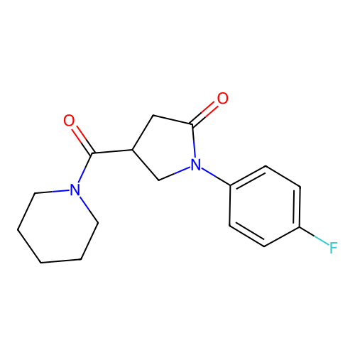 1-(4-Fluorophenyl)-4-(piperidine-1-carbonyl)pyrrolidin-2-one structure