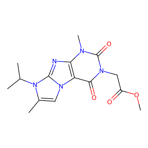 Methyl 2-(4,7-dimethyl-1,3-dioxo-6-propan-2-ylpurino[7,8-a]imidazol-2-yl)acetate structure