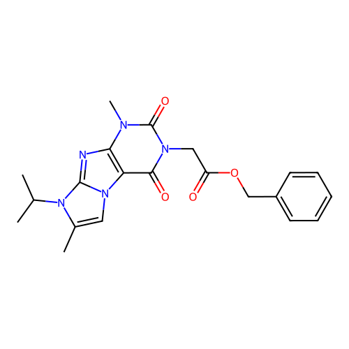 Benzyl 2-(4,7-dimethyl-1,3-dioxo-6-propan-2-ylpurino[7,8-a]imidazol-2-yl)acetate structure