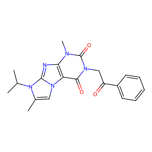 4,7-Dimethyl-2-phenacyl-6-propan-2-ylpurino[7,8-a]imidazole-1,3-dione structure
