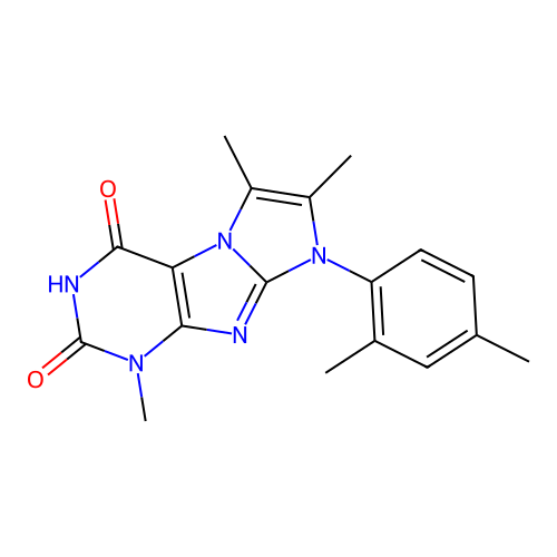 8-(2,4-dimethylphenyl)-1,6,7-trimethyl-1H-imidazo[2,1-f]purine-2,4(3H,8H)-dione structure