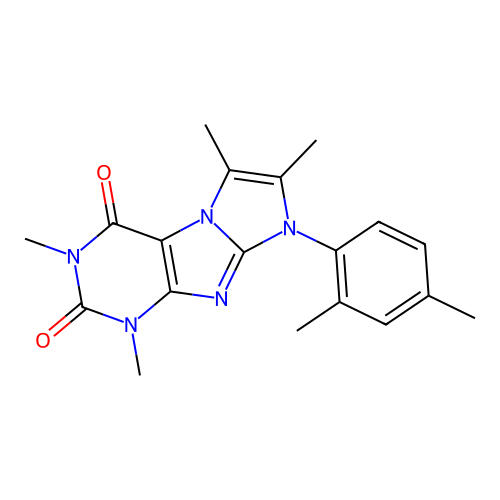 6-(2,4-Dimethylphenyl)-2,4,7,8-tetramethylpurino[7,8-a]imidazole-1,3-dione structure