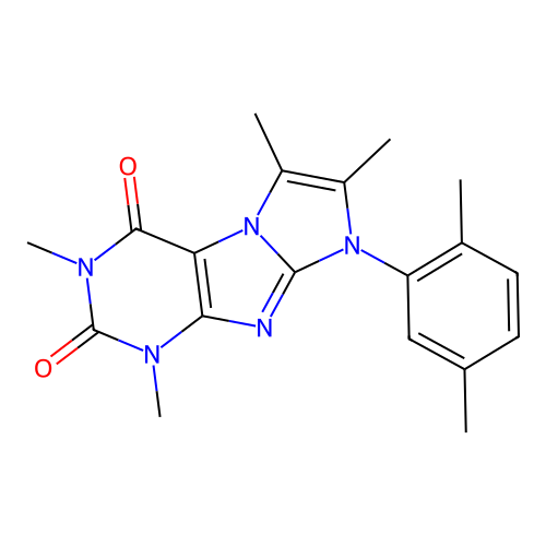 6-(2,5-Dimethylphenyl)-2,4,7,8-tetramethylpurino[7,8-a]imidazole-1,3-dione structure
