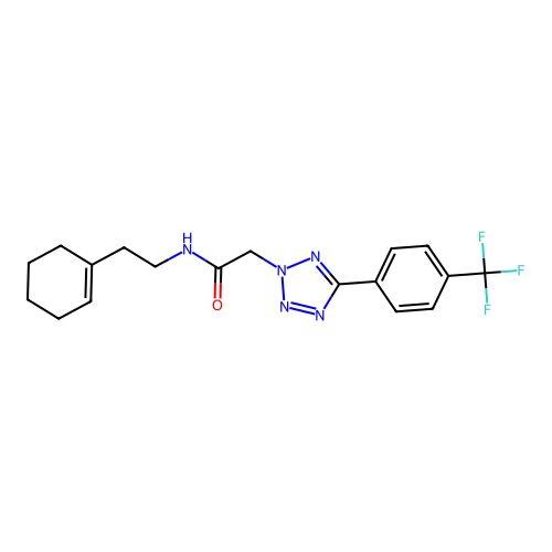 C18H20F3N5O structure