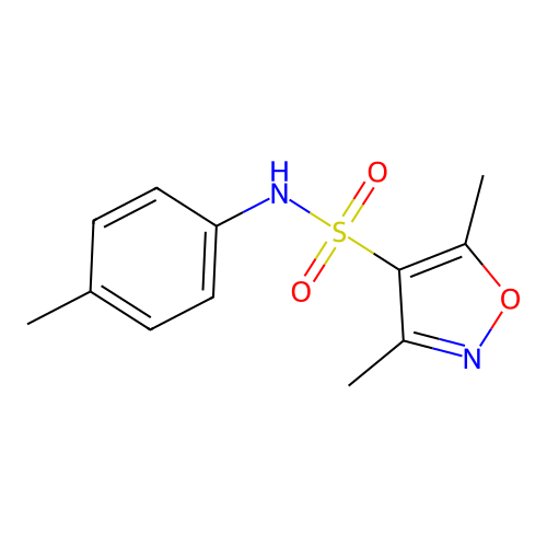 3,5-dimethyl-N-(4-methylphenyl)-1,2-oxazole-4-sulfonamide structure