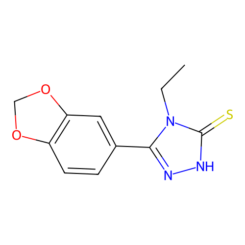 5-(1,3-benzodioxol-5-yl)-4-ethyl-4H-1,2,4-triazole-3-thiol structure