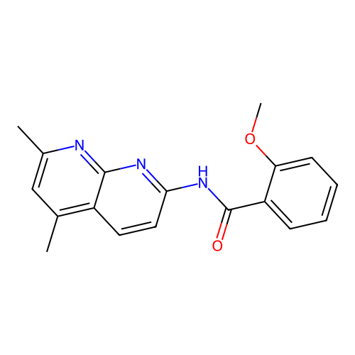 N-(5,7-dimethyl-1,8-naphthyridin-2-yl)-2-methoxybenzamide structure