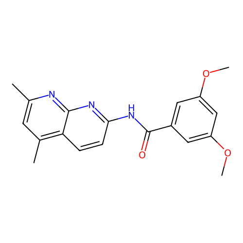 N-(5,7-dimethyl-1,8-naphthyridin-2-yl)-3,5-dimethoxybenzamide structure