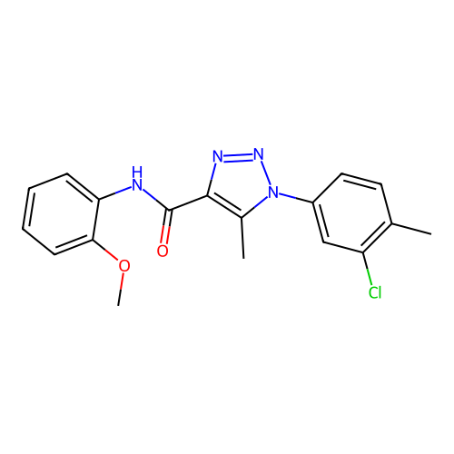 1-(3-chloro-4-methylphenyl)-N-(2-methoxyphenyl)-5-methyltriazole-4-carboxamide structure